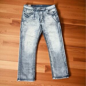 👖 G-Star Raw GS115 Men’s 36/33 Distressed Wash Denim Jeans